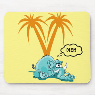 Mousepad Eu... Cartografia do Elefante Azul bobo com Olhos 