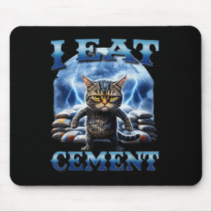 Mousepad Eu Comi Cimento Amaldiçoado Gato Engraçado Memória