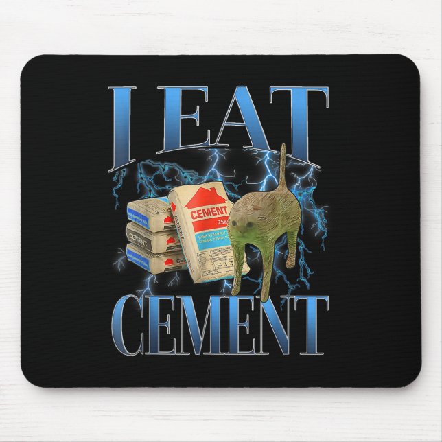 Mousepad Eu Comi Cimento Amaldiçoado Gato Engraçado Memória (Frente)