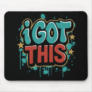 Mousepad EU CONSIGO Isto Tipografia Motivacional Estilo Gra
