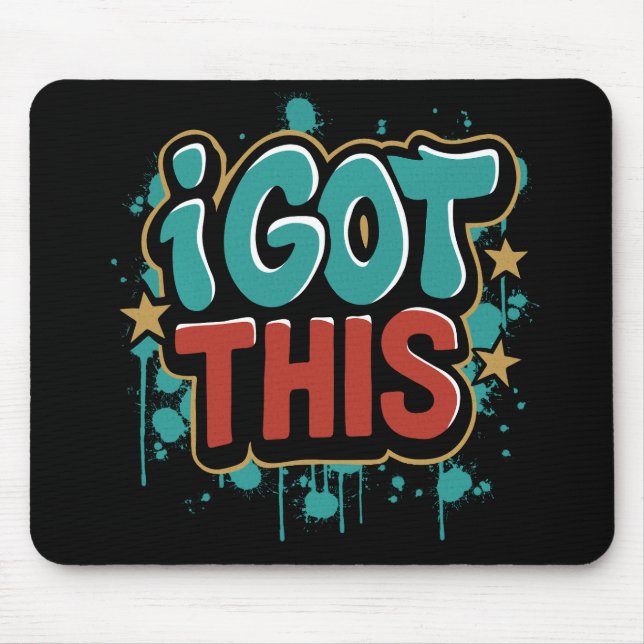Mousepad EU CONSIGO Isto Tipografia Motivacional Estilo Gra (Frente)
