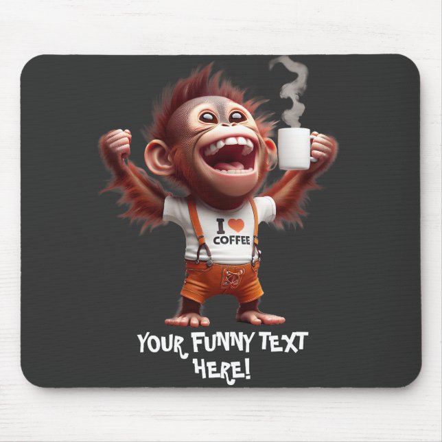 Mousepad Eu coração café (Frente)