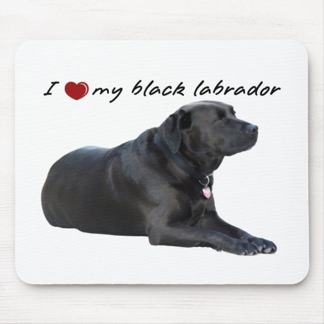 Mousepad Eu "coração" minhas palavras de Labrador Retriever (Frente)