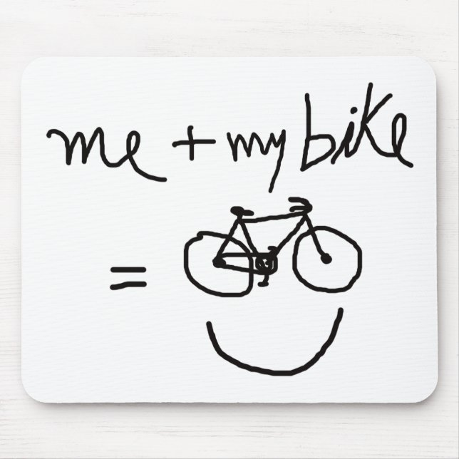 Mousepad eu e minha bicicleta = felicidade (Frente)