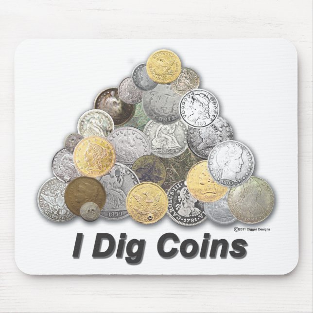 Mousepad Eu escavo moedas (Frente)