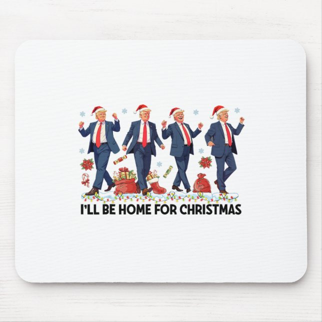 Mousepad Eu Estarei Em Casa Para O Natal, Papais noeis Engr (Frente)