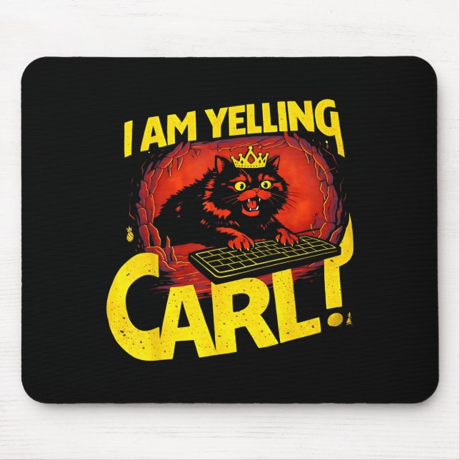 Mousepad Eu Estou Gritando Carl Gráfico de Gato Engraçado (Frente)