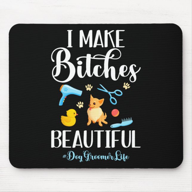 Mousepad Eu Faço Um Belo Cachorro A Vida Comb A Tesoura (Frente)