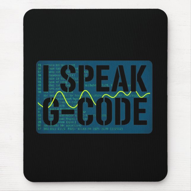Mousepad Eu Falo G-Code Programador de Máquina CNC Engraçad (Frente)