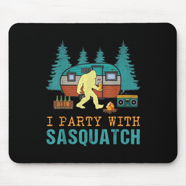 Mousepad Eu Festo Com Sasquatch Bigfoot Acampamento Present (Frente)