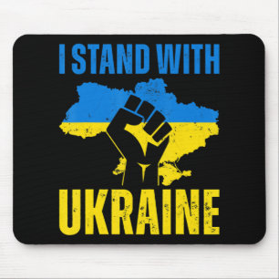 Mousepad Eu Fico Com A Ucrânia A Bandeira Da Ucrânia Levant