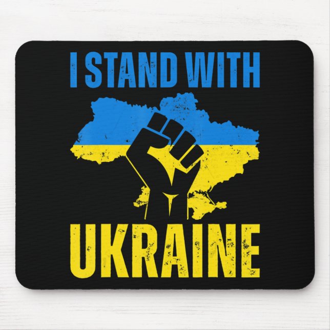 Mousepad Eu Fico Com A Ucrânia A Bandeira Da Ucrânia Levant (Frente)