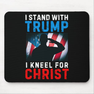 Mousepad Eu Fico Com Trump É Meu Presidente Kneel Jesus Chr