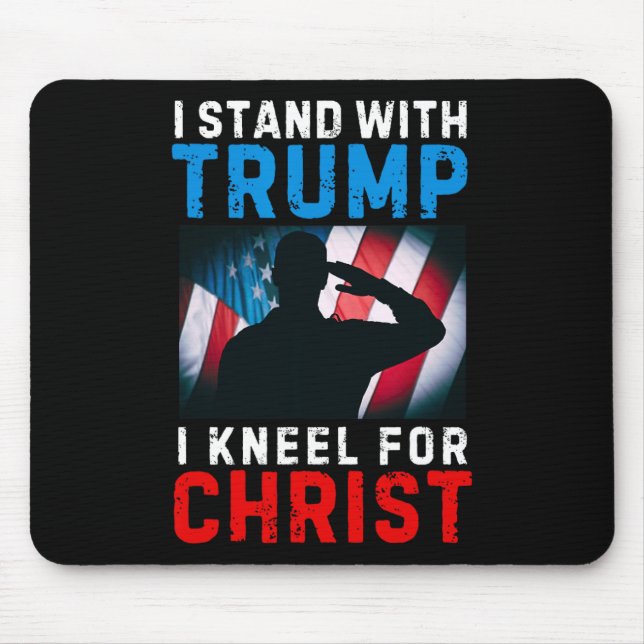 Mousepad Eu Fico Com Trump É Meu Presidente Kneel Jesus Chr (Frente)