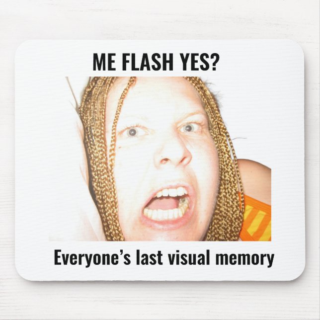 Mousepad Eu Flash Sim? Engraçado Cursed Meme Tapete de Rato (Frente)