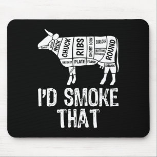 Mousepad Eu Fumaria Aquele Churrasco De Vaca Fumando Churra