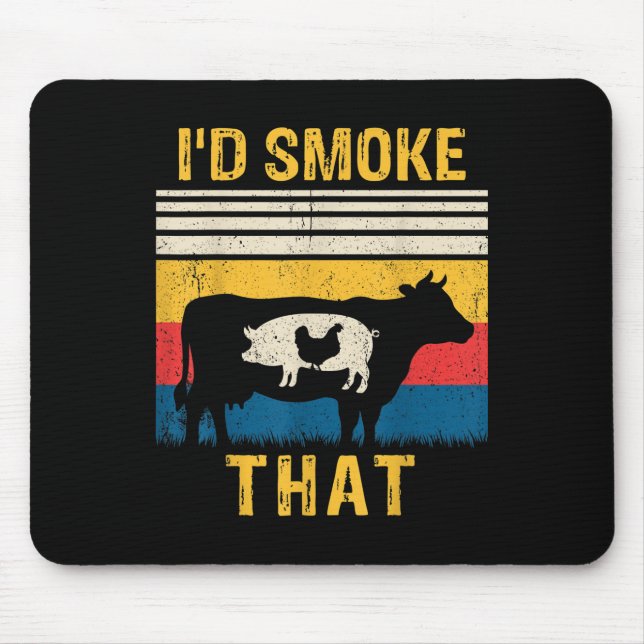 Mousepad Eu Fumava Aquele Churrasco Engraçado Barbeque Fuma (Frente)