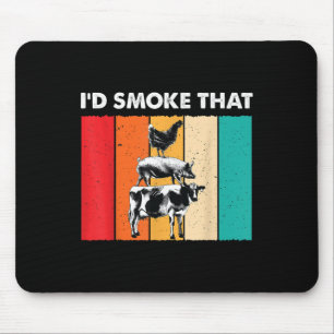 Mousepad Eu Fumava Aquele Churrasco Engraçado Barbeque Fuma