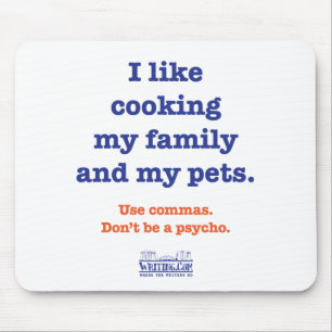 Mousepad Eu gosto de cozinhar minha família e meus animais