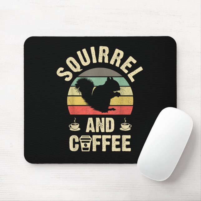 Mousepad Eu gosto de Esquilo & Café Tema de animal de estim (Com mouse)