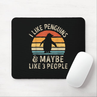 Mousepad Eu gosto de pinguins e talvez três Pessoas de Ping