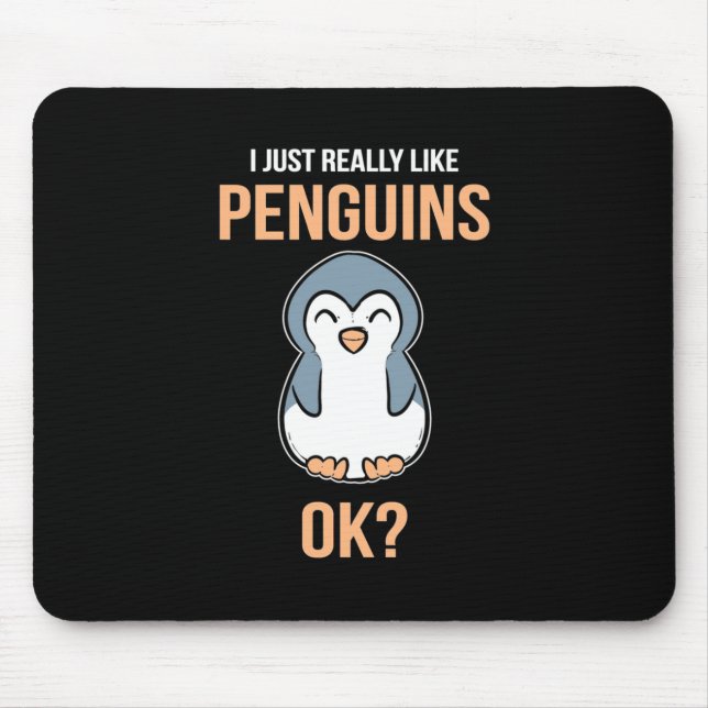 Mousepad Eu Gosto Muito De Pinguim (Frente)