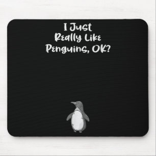 Mousepad Eu Gosto Muito De Pinguins Engraçado Citação