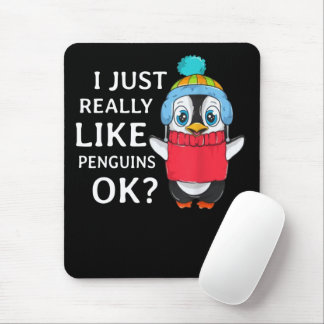 Mousepad Eu gosto muito de pinguins, ok?