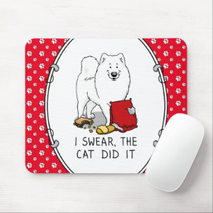 Mousepad Eu Juro Que O Gato Samoyed Cachorro Engraçado