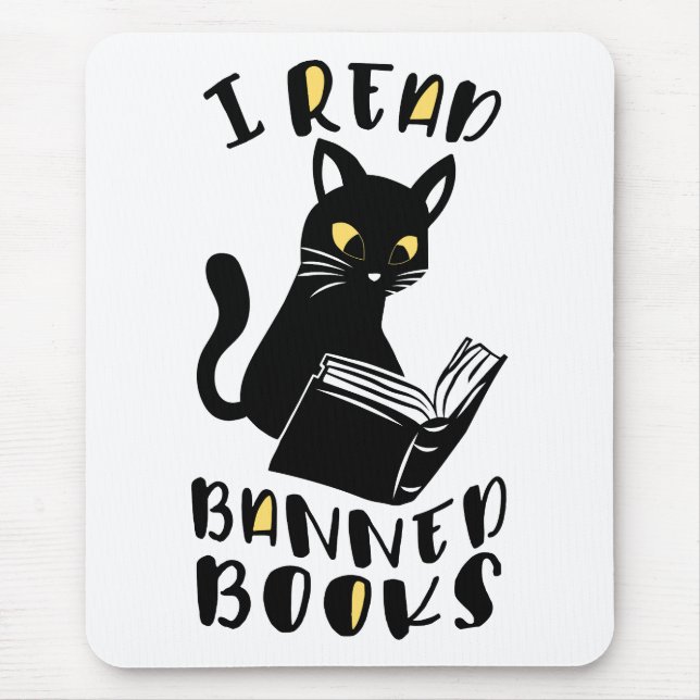 Mousepad Eu li livros proibidos Cat (Frente)