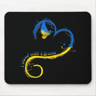 Mousepad Eu mantenho-me junto com a Ucrânia Dove Flag Peace