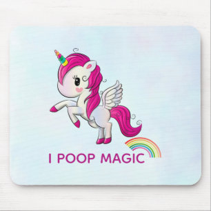 Mousepad Eu Poop Magic Funny Unicorn Dizendo