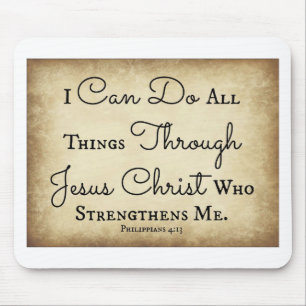 Mousepad Eu posso fazer todas as coisas com o Jesus Cristo