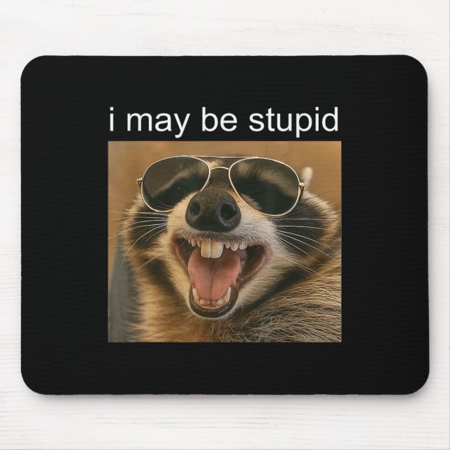 Mousepad Eu Posso Ser Estúpido, Engraçado, Raccoon Dank Mem (Frente)