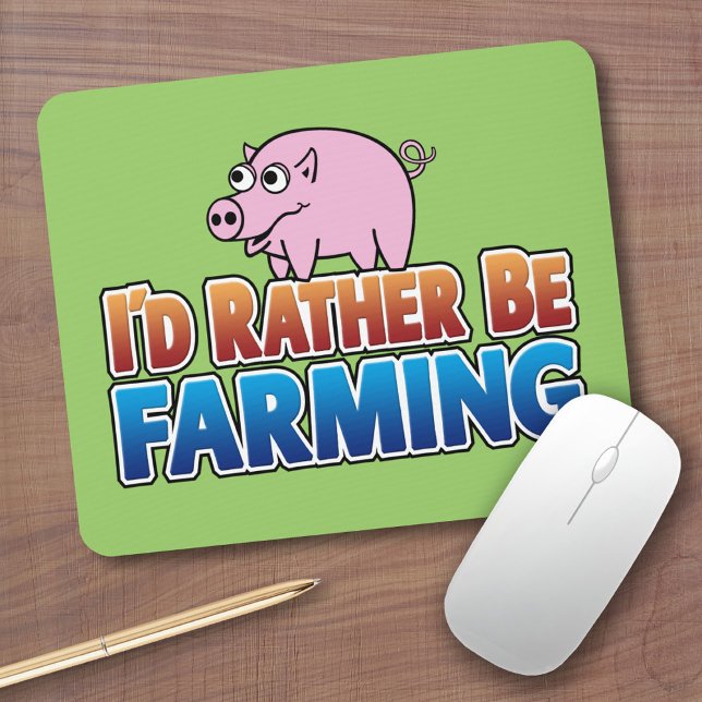 Mousepad Eu Preferencialmente estar a agricultura! (agricul (Cute Farm Animal Mousepad)