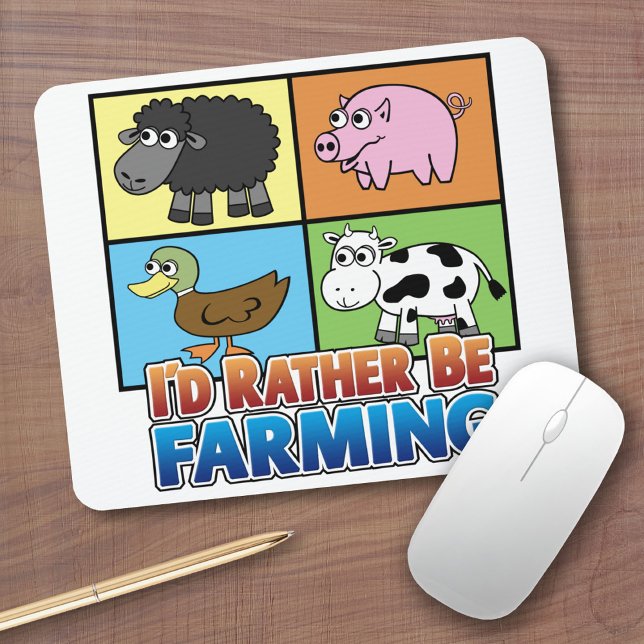 Mousepad Eu Preferencialmente estar a agricultura! (Criação (Cute Farm Animal Mousepad)