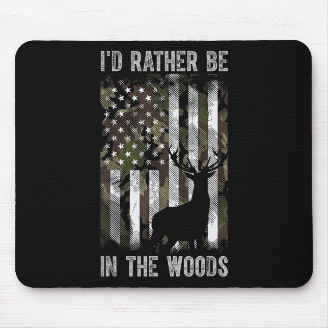 Mousepad Eu Preferencialmente Na Floresta Caçando Camo Usa  (Frente)