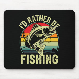 Mousepad Eu Preferencialmente Pescar Retro Vintage Fora do