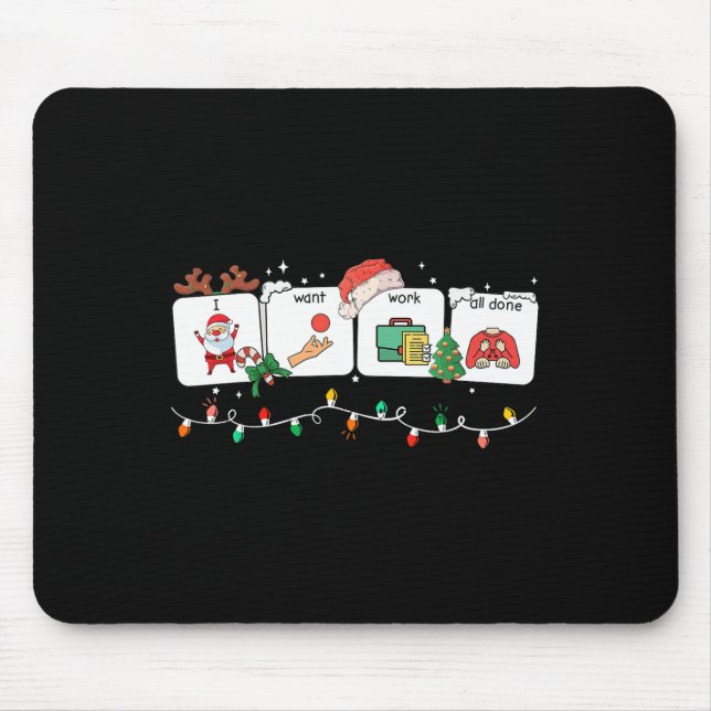 Mousepad Eu Quero Trabalhar Todos Os Sinais Feitos Falar Id (Frente)