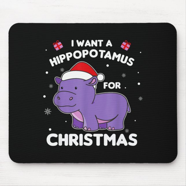 Mousepad Eu Quero Um Hiptamus Para O Natal Quadris Doces (Frente)