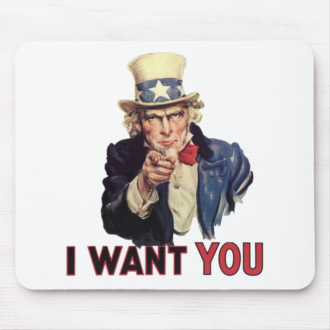 Mousepad Eu quero você, EUA/EUA, SAD (Frente)