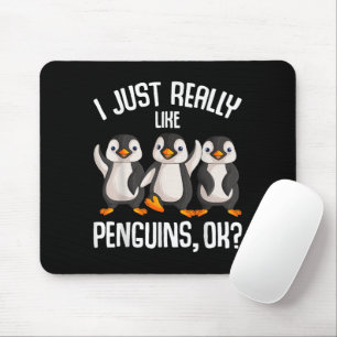 Mousepad Eu Realmente Gosto De Pinguins Crianças Meninas Mu