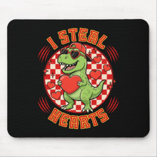 Mousepad Eu Roubo Corações Dinossauro do Dia dos Namorados
