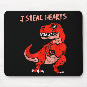 Mousepad Eu Roubo Corações Dinossauro Trex Dino Amor Dia do