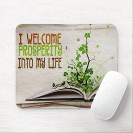Mousepad "Eu saúdo a prosperidade" Afirmação motivadora
