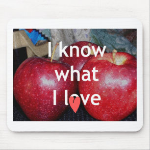 Mousepad "Eu Sei O Que Eu Amo" - Design Apple Themed