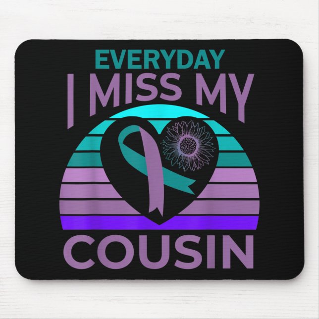 Mousepad Eu Sinto Falta do Meu Primo Coração Girassol Consc (Frente)