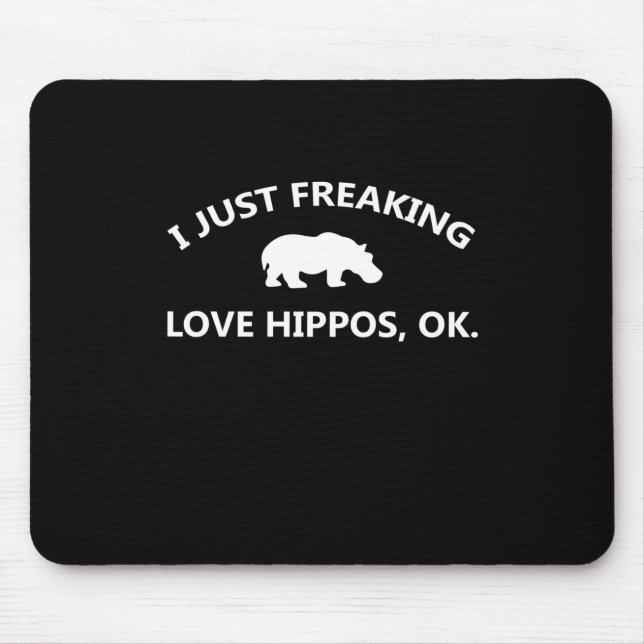 Mousepad Eu Só Amo Preguiçoso Hippos Gift (Frente)