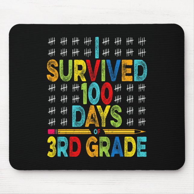 Mousepad Eu Sobrevivi 100 Dias De 3º Grau 100º Dia De Esquo (Frente)