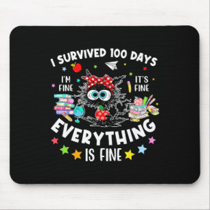 Mousepad Eu Sobrevivi 100 Dias De Professora Crianças C Div
